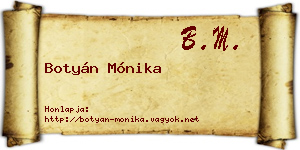 Botyán Mónika névjegykártya
